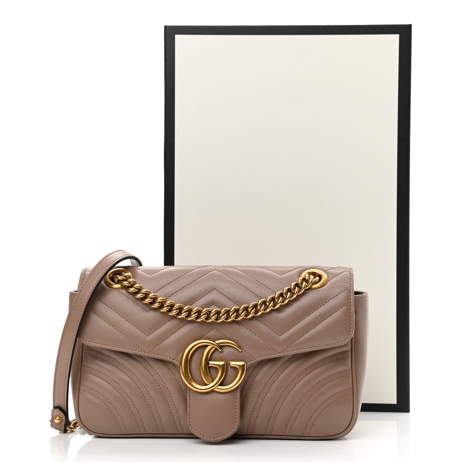 Gucci Calfskin Matelasse Small GG Marmont Shoulder Bag Porcelain Rose 12 of 12