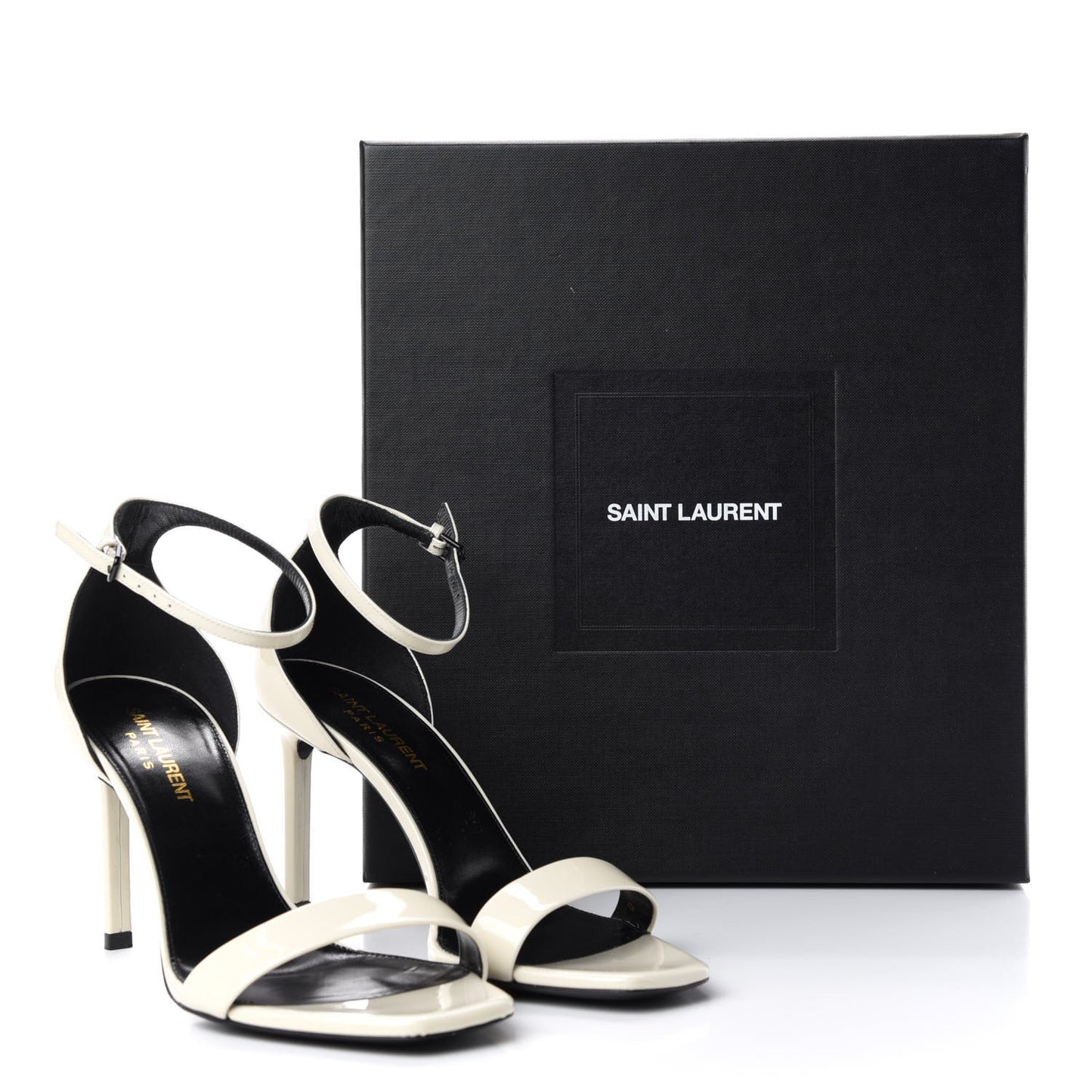 Patent Calfskin Amber 85 Ankle Strap Sandals 38 Neutro