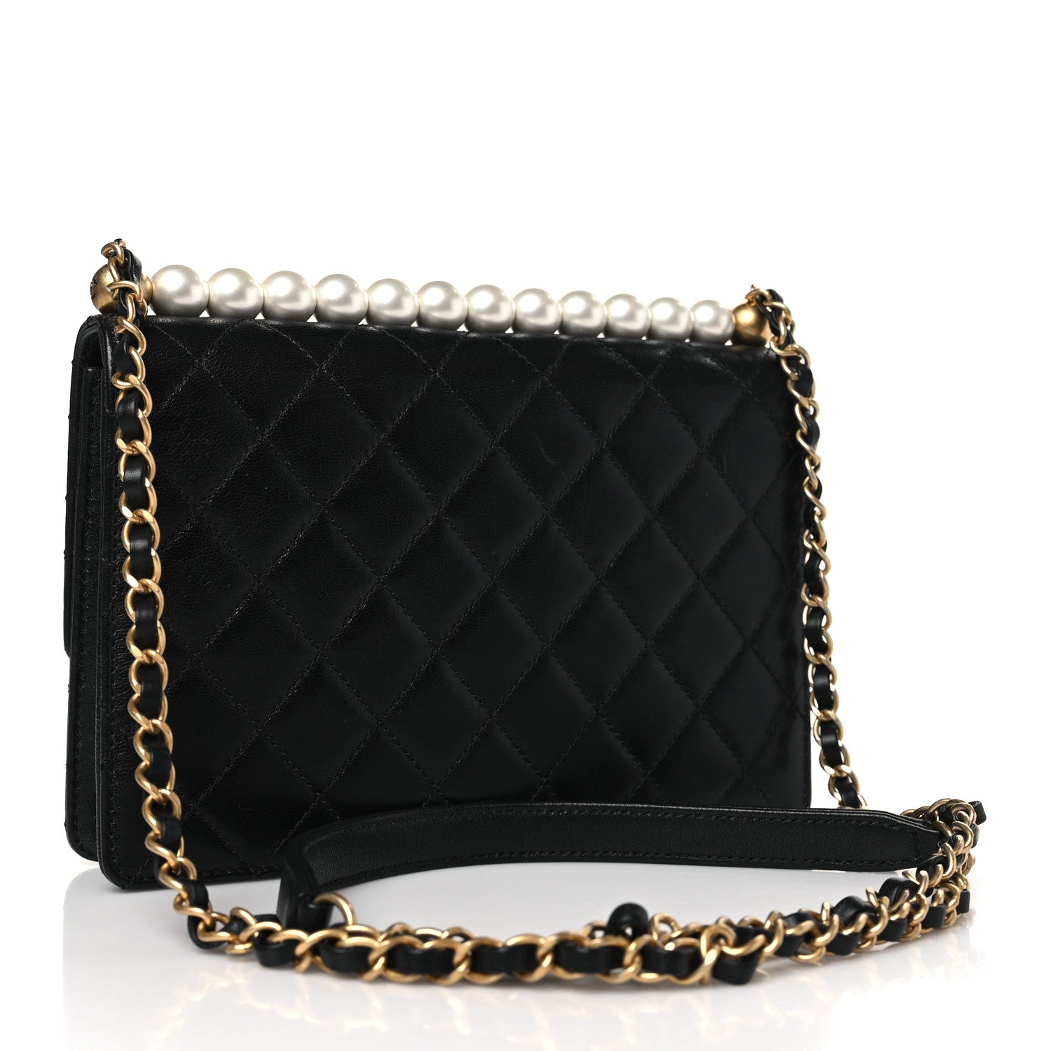 Chanel Lambskin Quilted Small Chic Pearls Flap Black 3 of 11