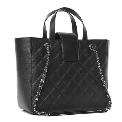 Chanel Caviar Quilted Small CC Box Shopping Tote Black 3 of 12