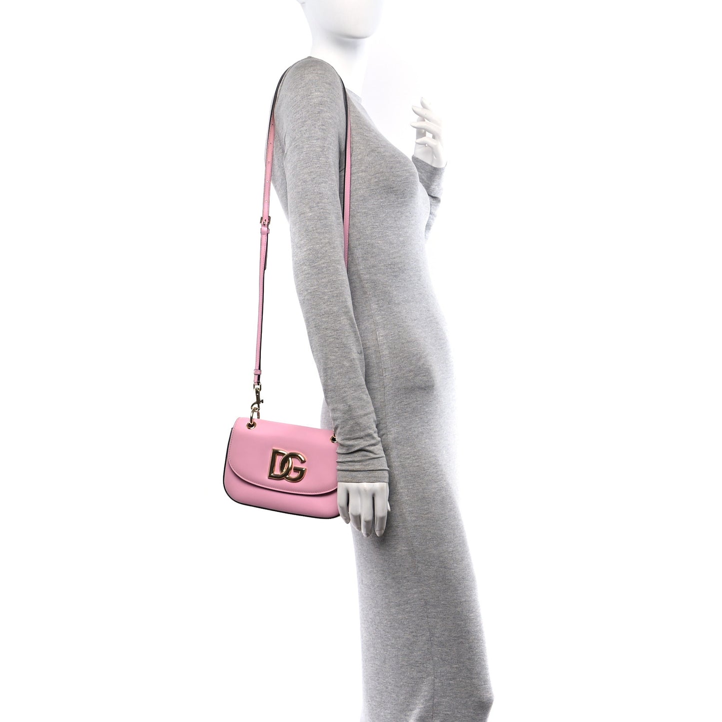 Calfskin 3.5 Flap Crossbody Bag Pink