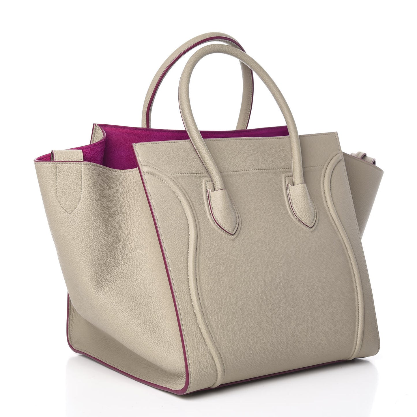 Baby Grained Calfskin Medium Phantom Luggage Beige