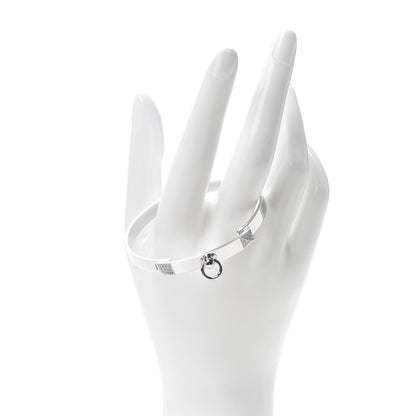 Hermes 18K White Gold Diamond PM Collier De Chien Bracelet SH 2 of 6