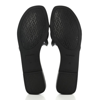 Hermes Rubber Aloha Sandals 41 Black 5 of 9