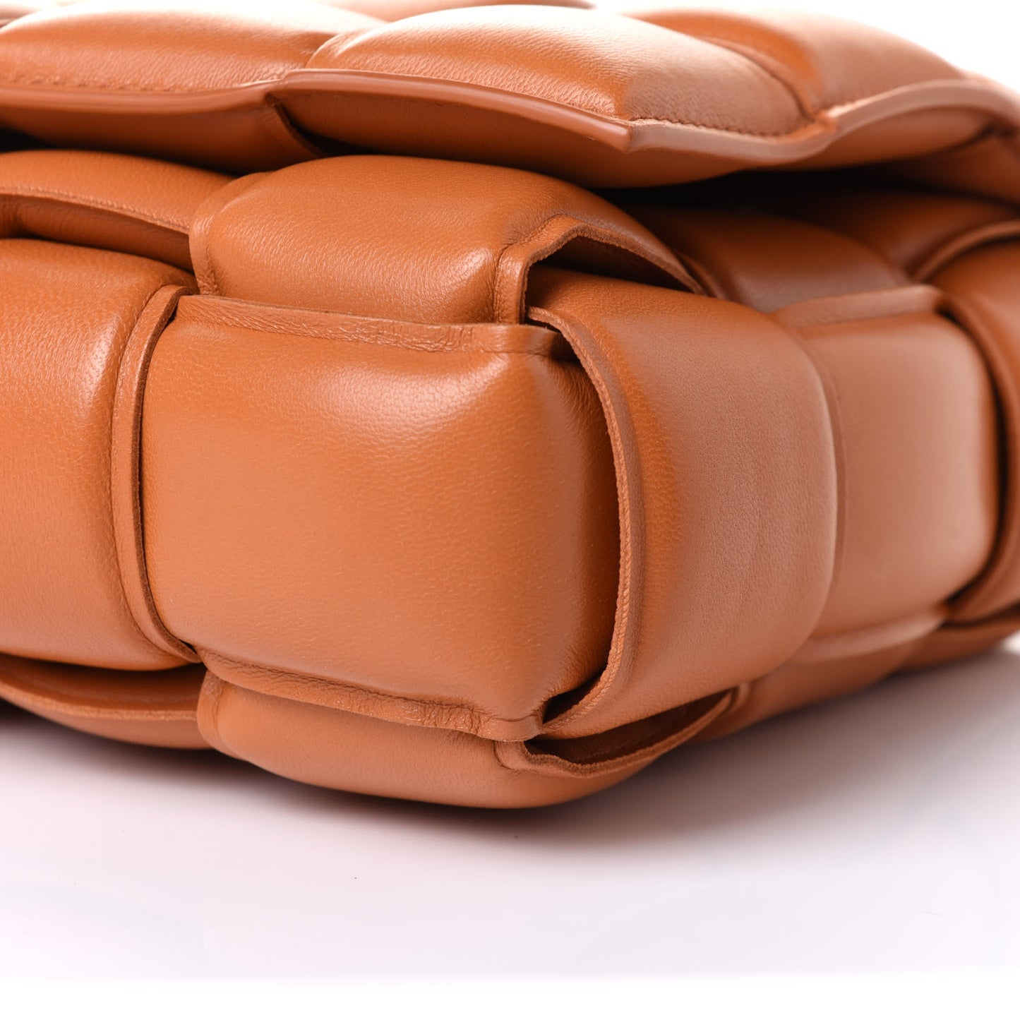 Lambskin Maxi Intreccio Padded Chain Cassette Crossbody Bag Clay