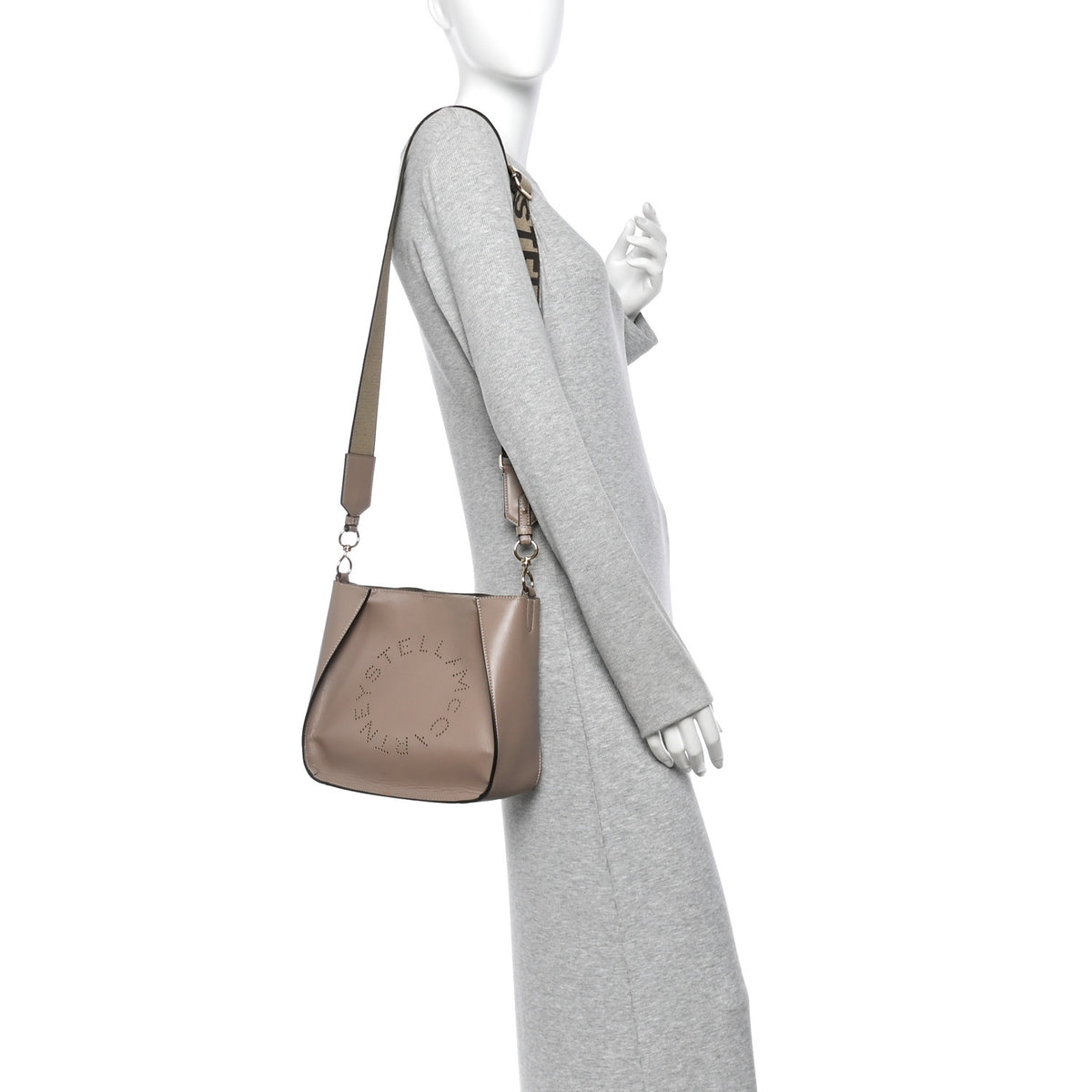 Eco Alter Nappa Perforated Logo Mini Crossbody Dark Taupe