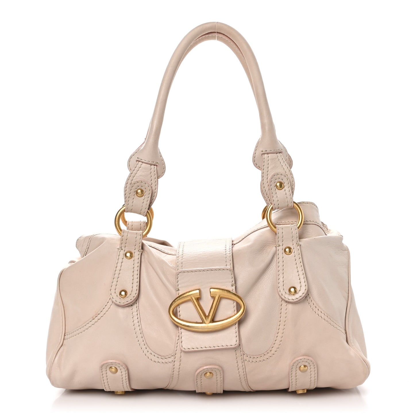 Lambskin VLogo Satchel Light Pink