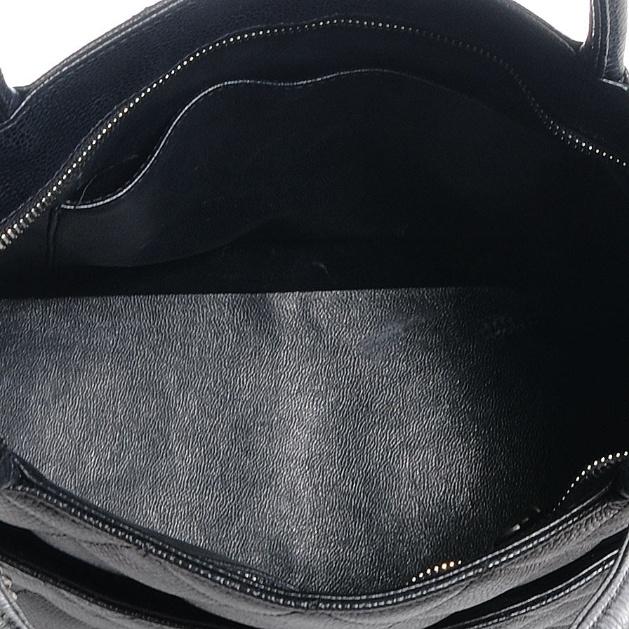 Caviar Quilted Medallion Tote Black