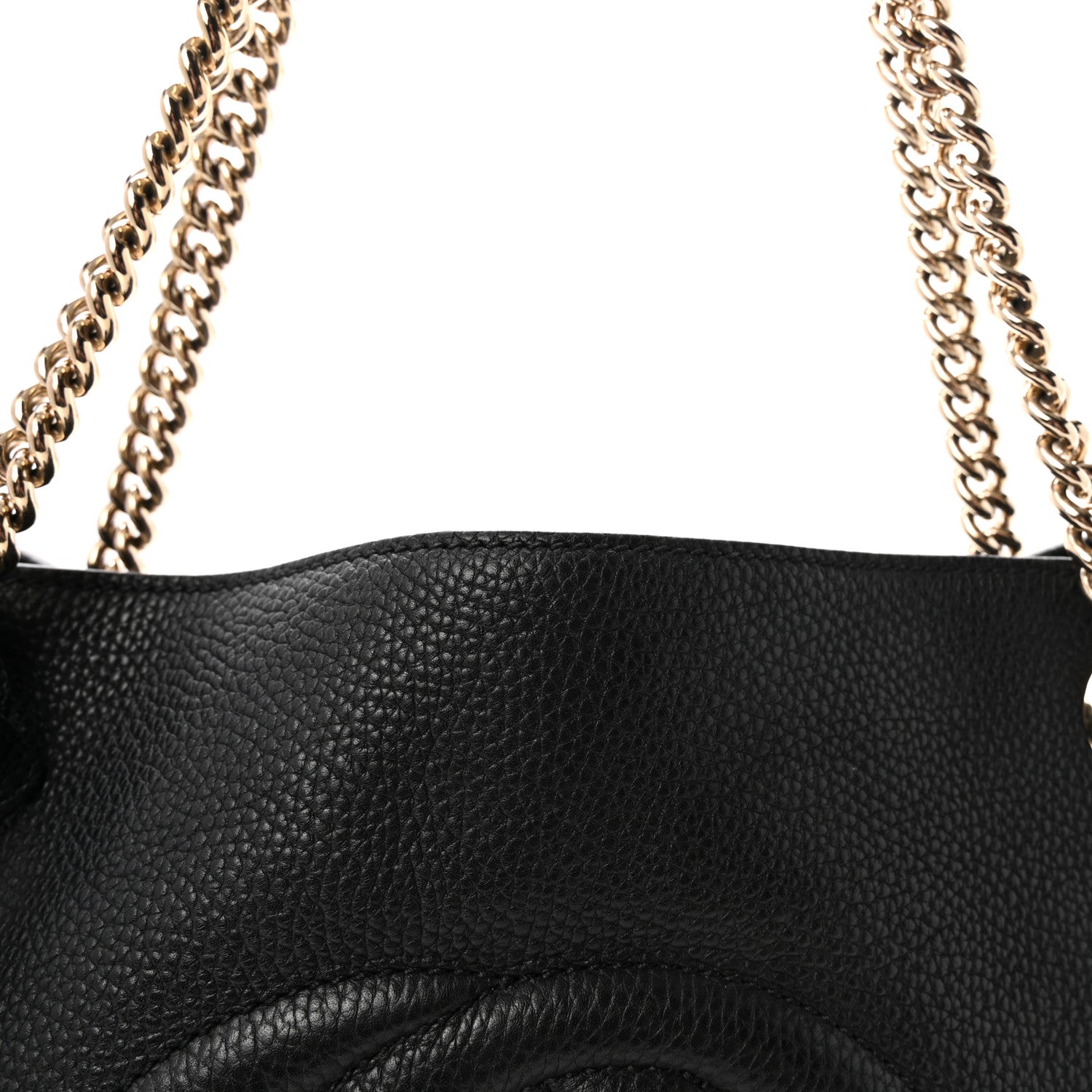 Gucci Pebbled Calfskin Medium Soho Chain Shoulder Bag Black 8 of 10