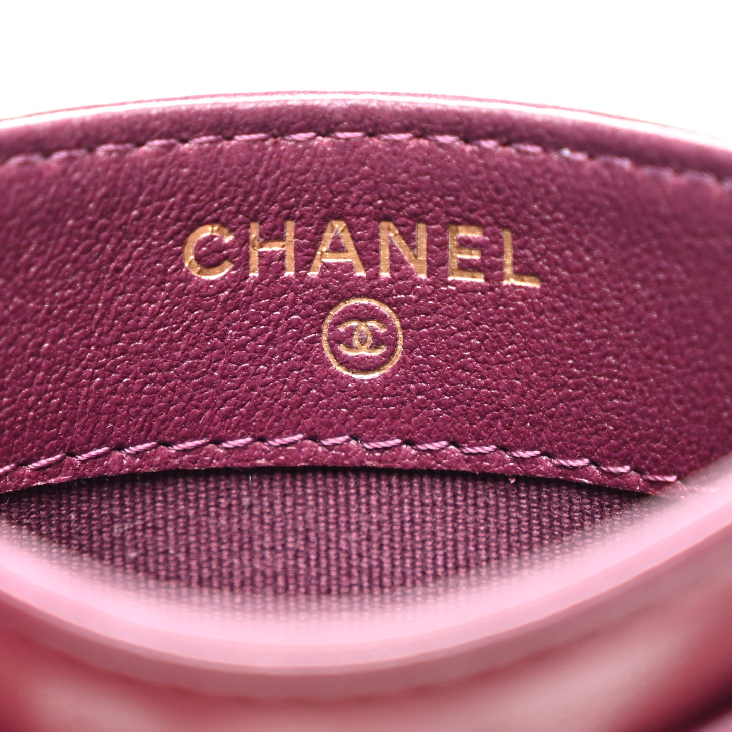 Lambskin Quilted Card Holder Purple
