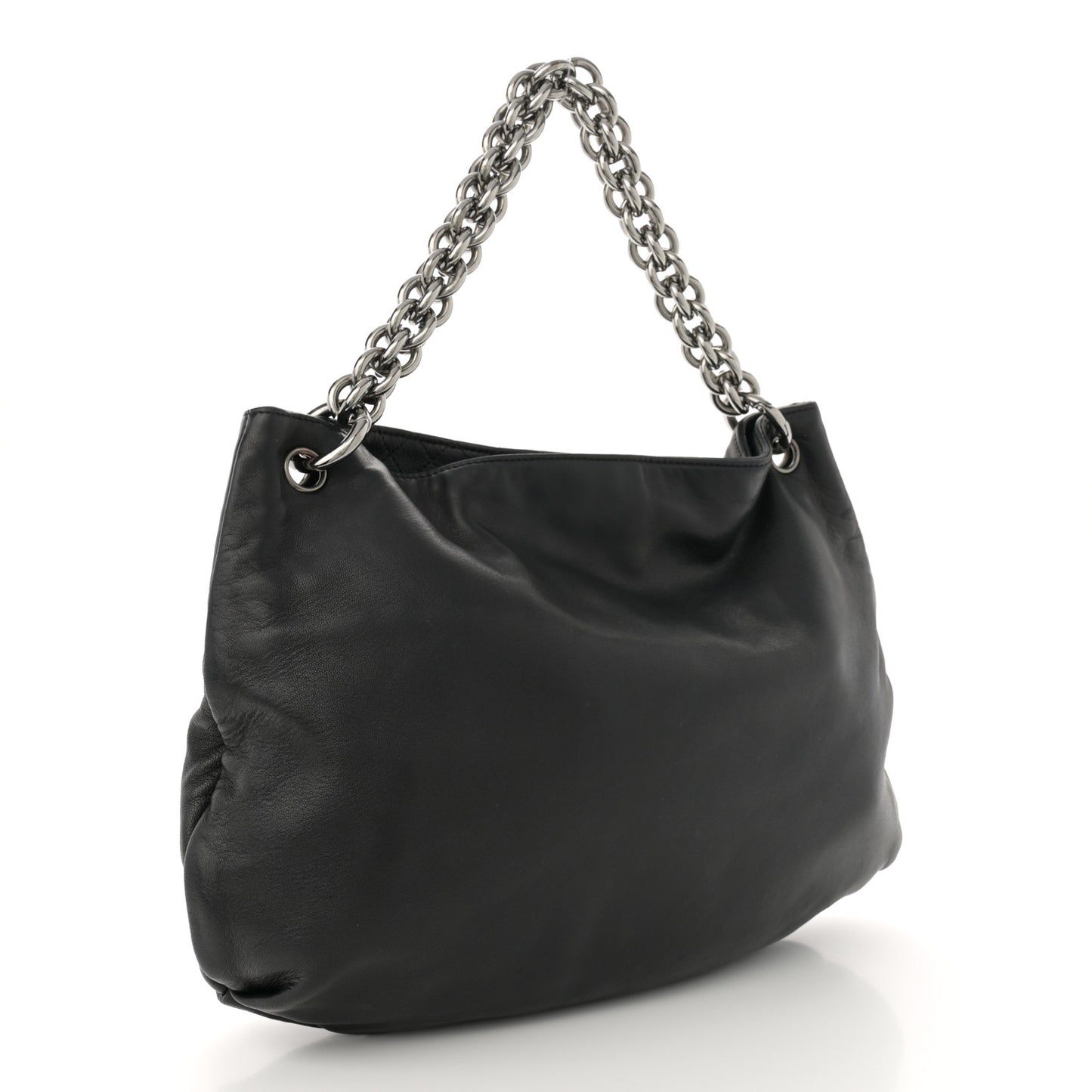 Lambskin Soft and Chain Small Hobo Black