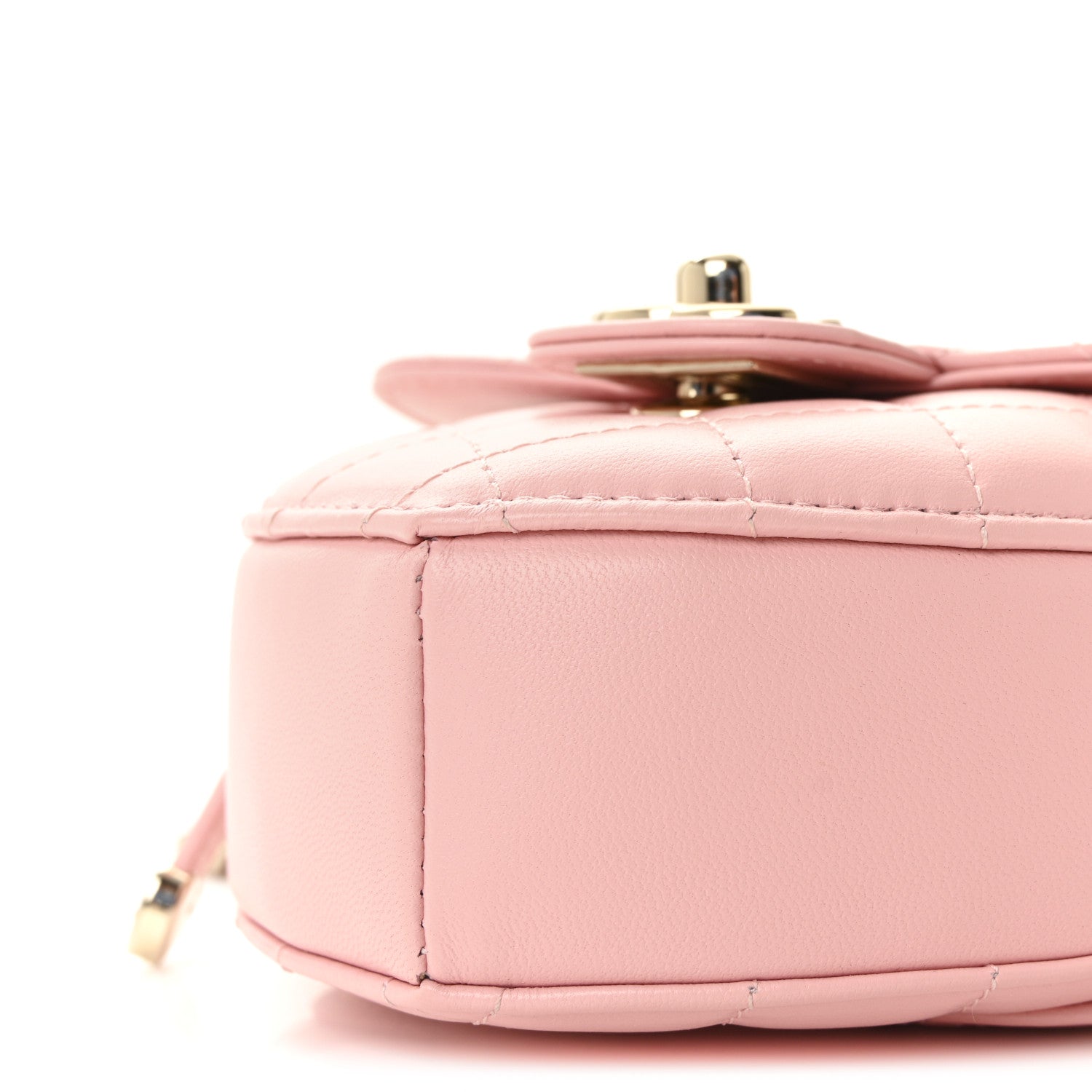 Chanel Lambskin Quilted CC In Love Heart Clutch With Chain Light Pink 10 of 11