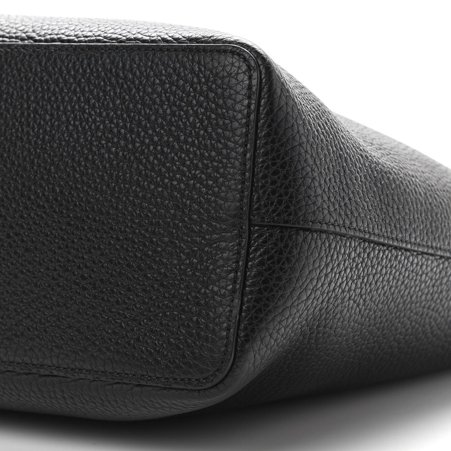 Pebbled Calfskin Zip Shoulder Bag Black