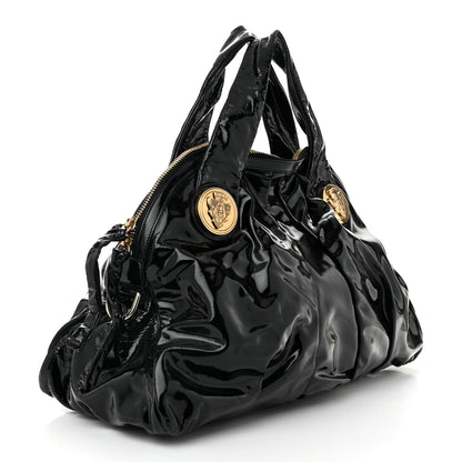 Gucci Patent Large Hysteria Top Handle Bag Black 3 of 10
