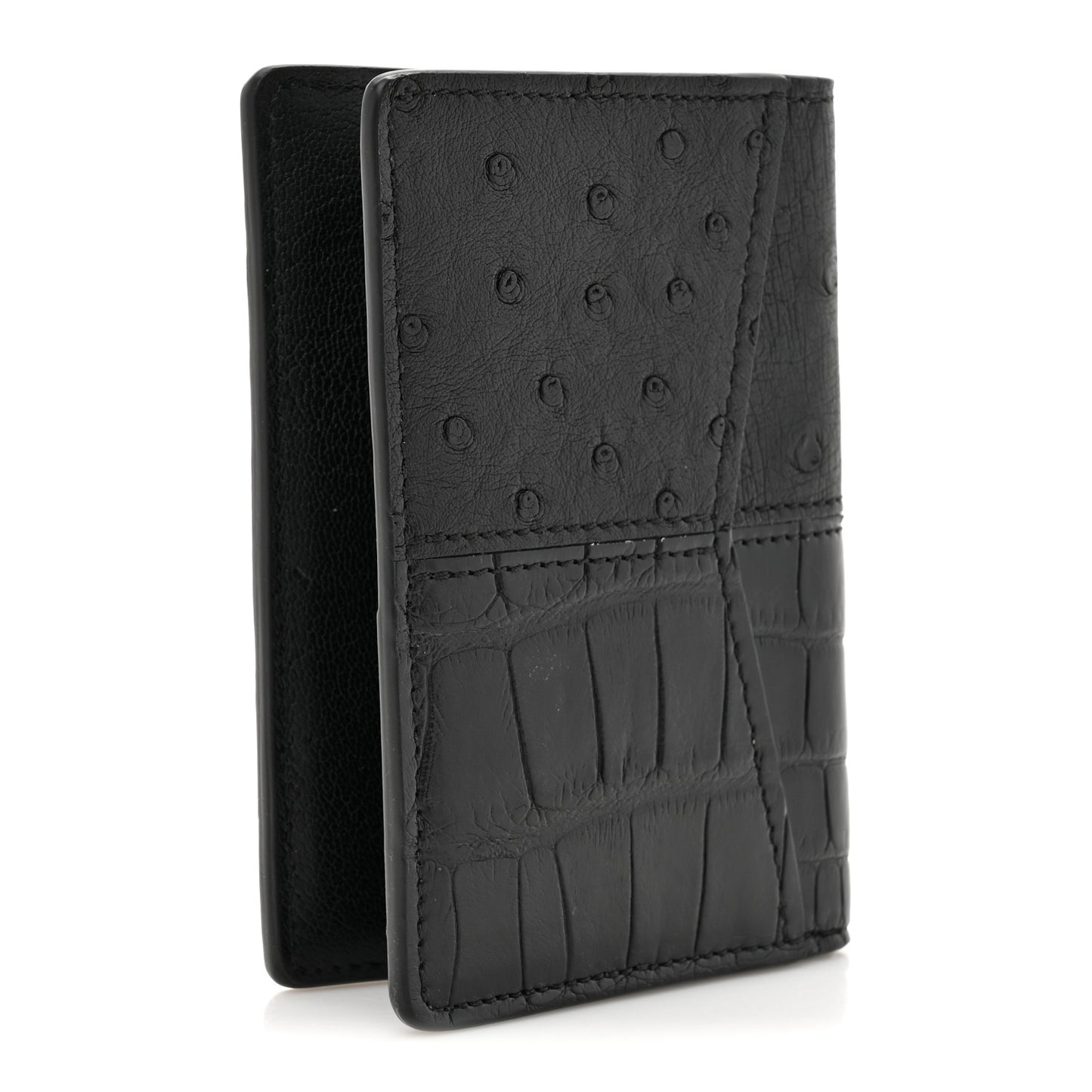 Ostrich Crocodile Pocket Organizer Black