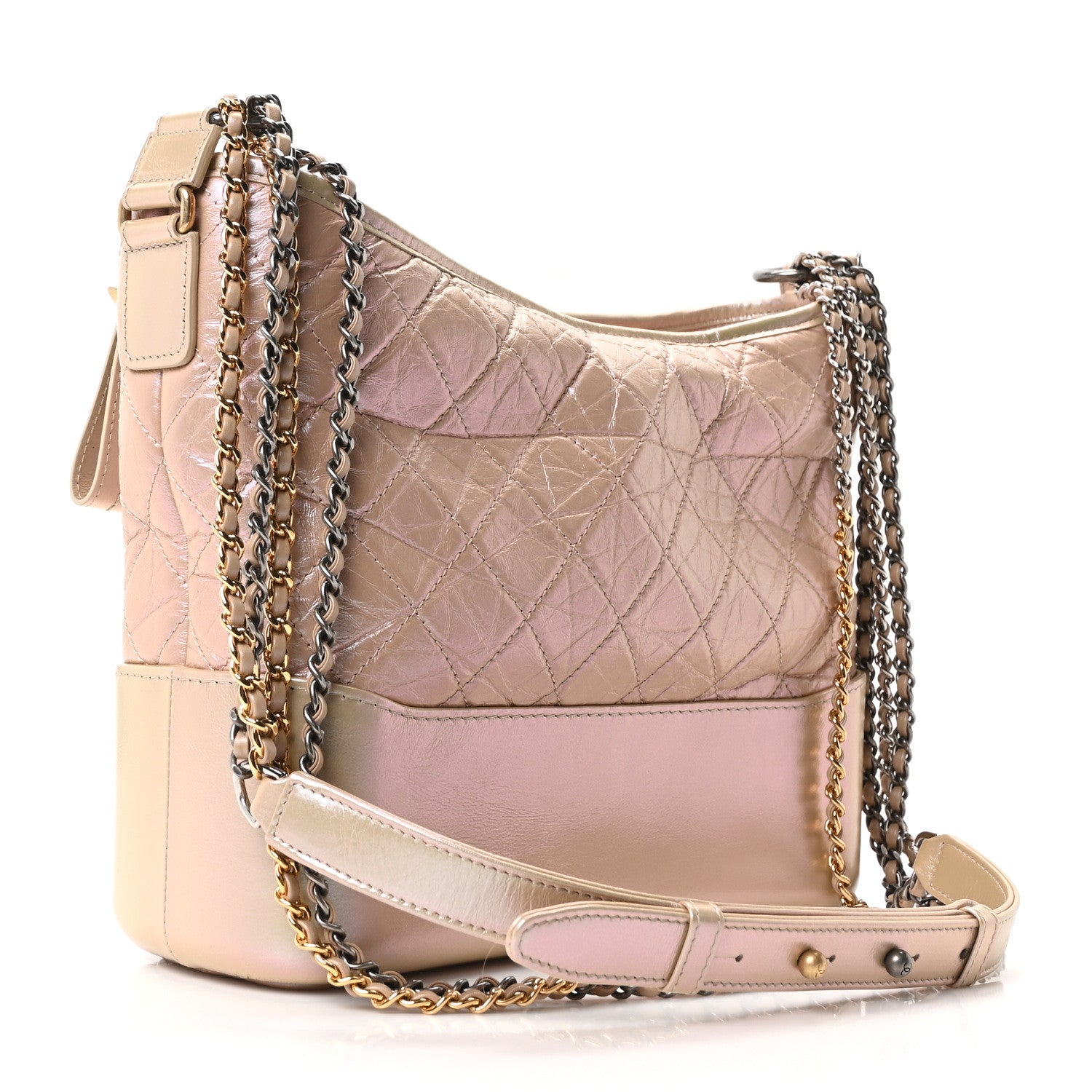 Chanel Iridescent Aged Calfskin Quilted Medium Gabrielle Hobo Light Pink 2 of 9