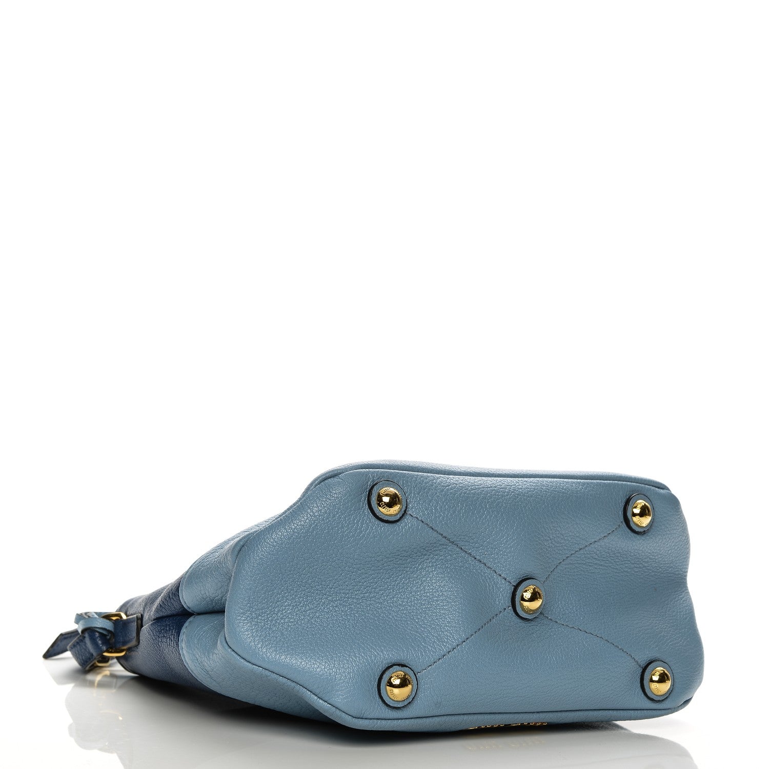 Miu Miu Goatskin Madras Bi-Color Shoulder Bag Cobalto Astrale 4 of 8