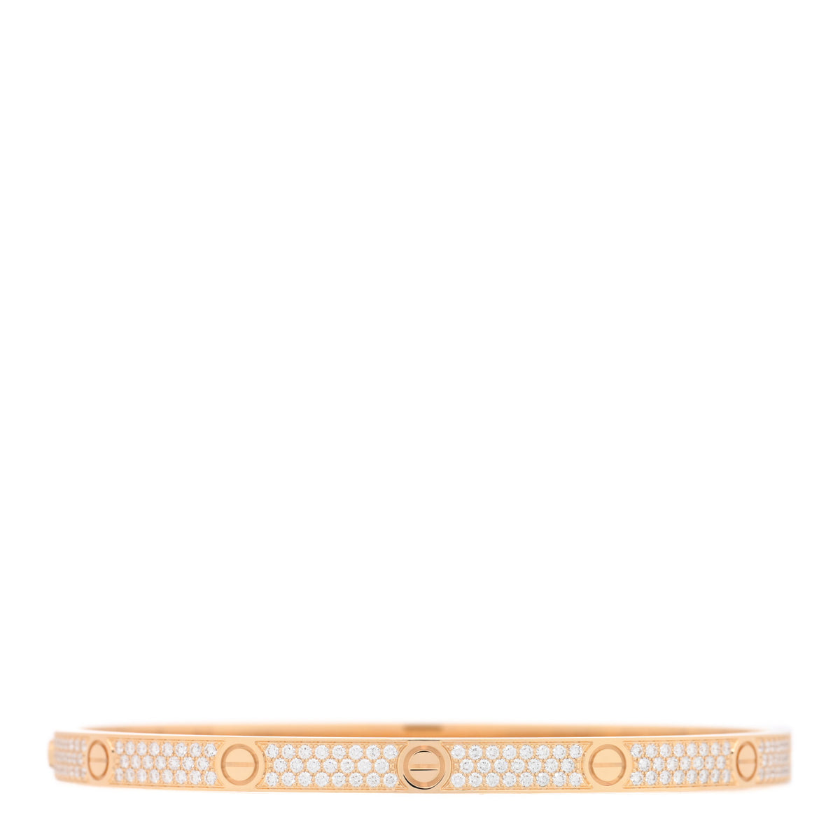 18K Yellow Gold Diamond Medium LOVE Paved Bracelet 19