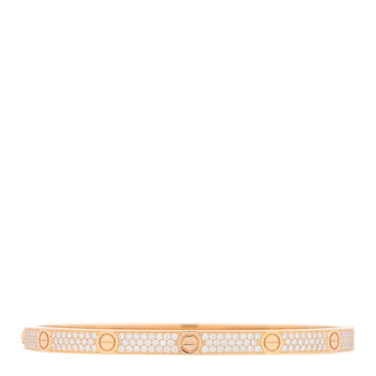 Cartier 18K Yellow Gold Diamond Medium LOVE Paved Bracelet 19 2 of 6