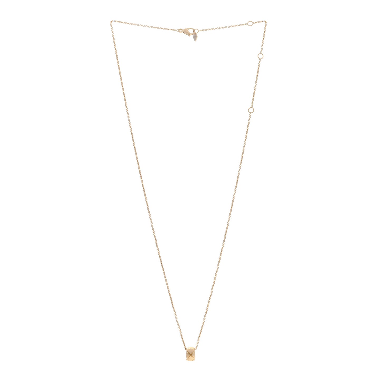 18K Yellow Gold Coco Crush Round Pendant Necklace