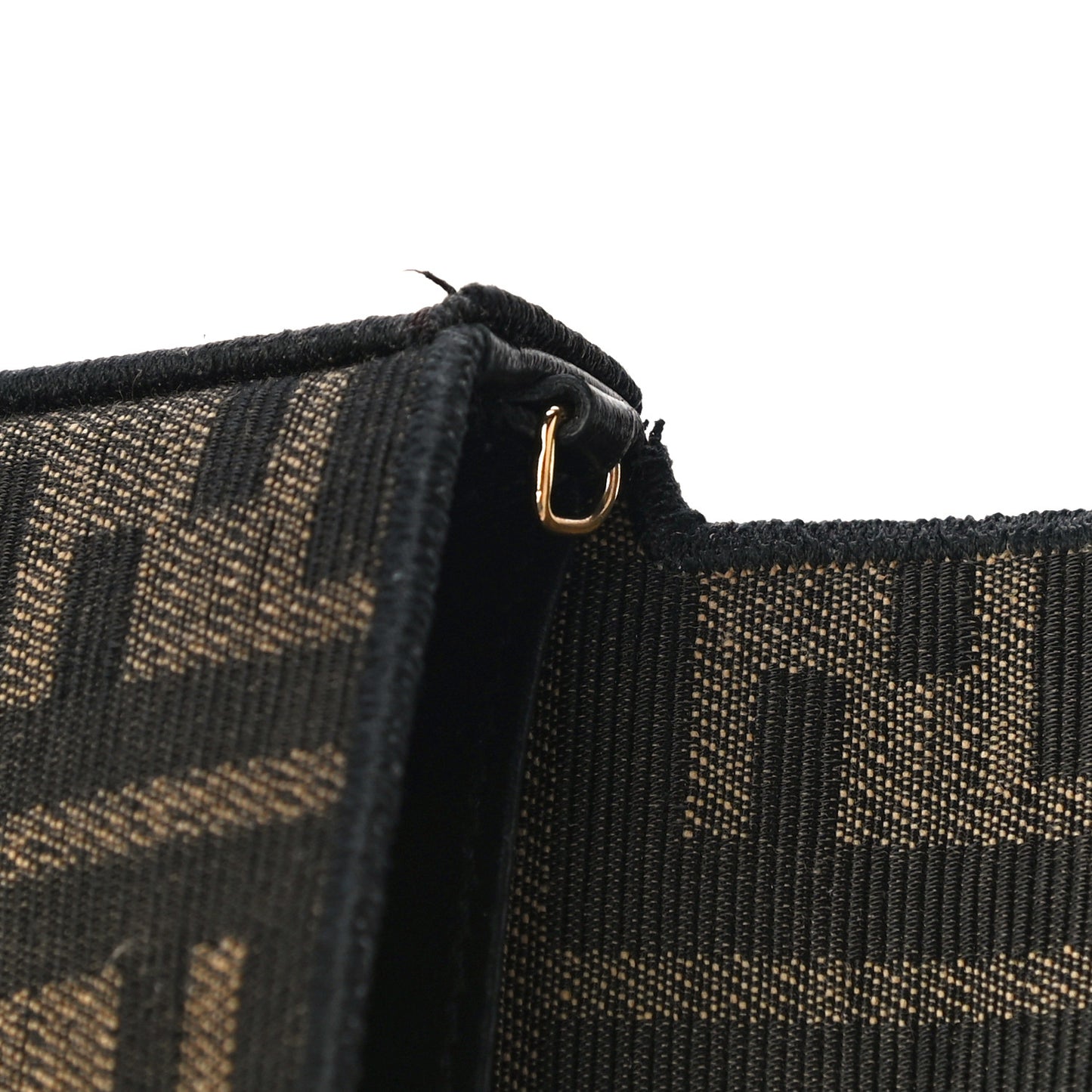 Fabric Jacquard FF 1974 Nano Baguette Charm Tobacco Moro Black