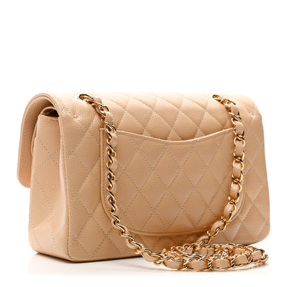 Chanel Caviar Quilted Small Double Flap Beige 3 of 10