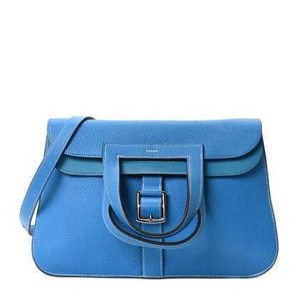 Hermes Taurillon Clemence Halzan 31 GM Bleu Zanzibar 1 of 10