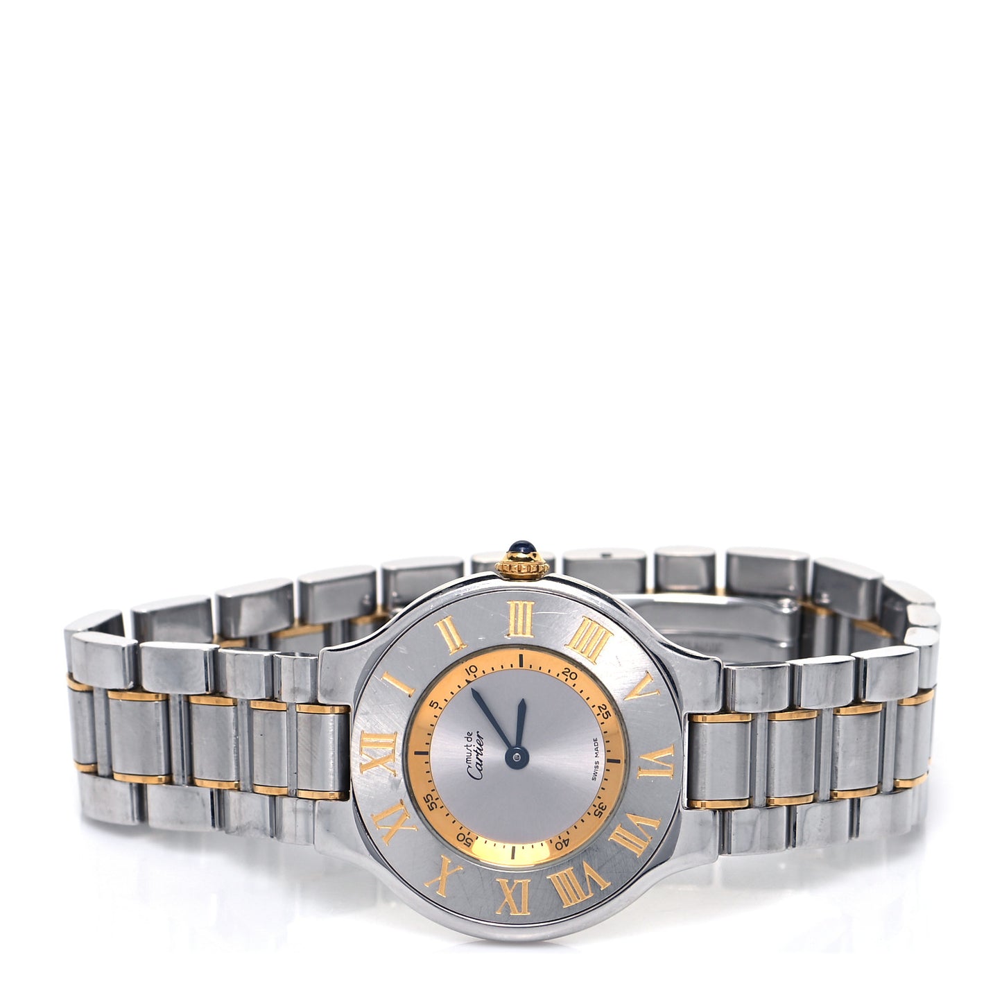 Stainless Steel 18K Yellow Gold 31mm Must De 21 Quartz Watch