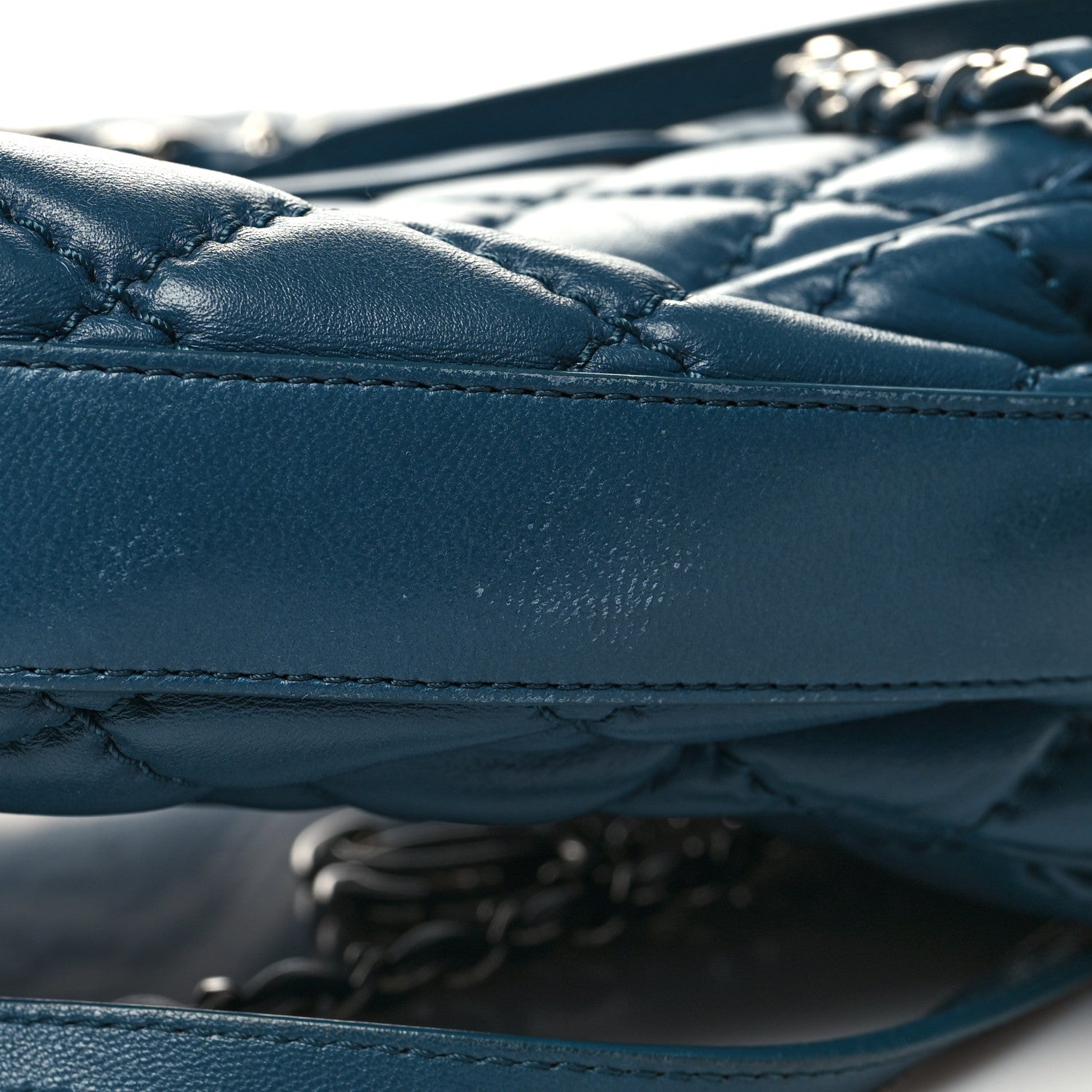 Chanel Lambskin Quilted Easy Carry Shopping Tote Blue 19 of 19