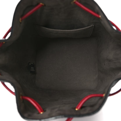 Fendi Vitello Grace F is Fendi Bi-Color FF 1974 Embossed Grande Mon Tresor Bucket Bag Maya Black Fragola 5 of 9