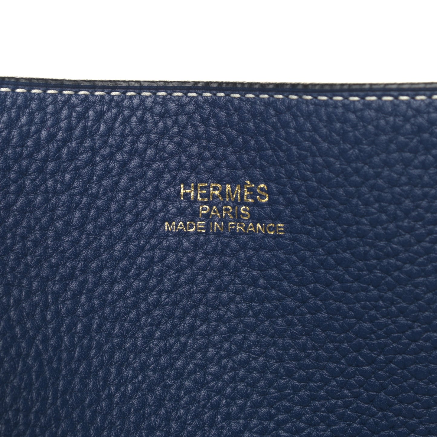Taurillon Clemence Double Sens 45 Reversible Tote Bleu Izmir Bleu Saphir
