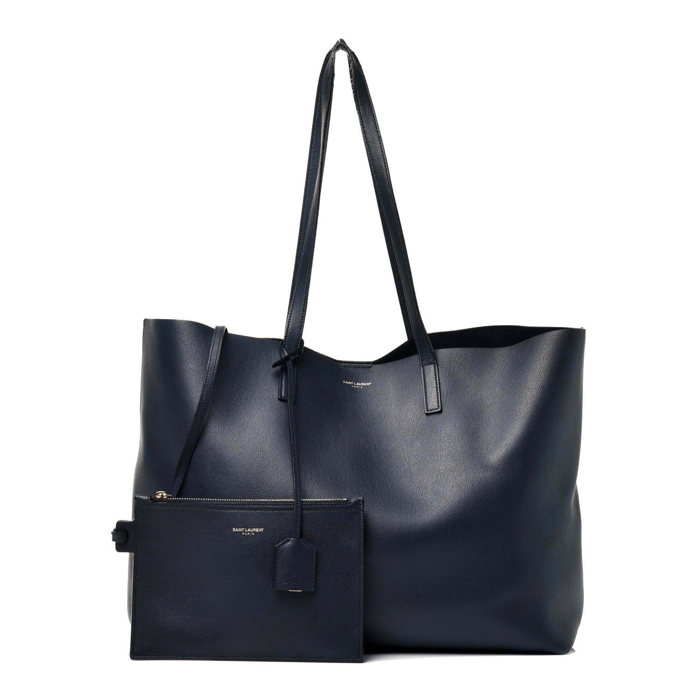 Calfskin Large Shopping Tote Deep Marine