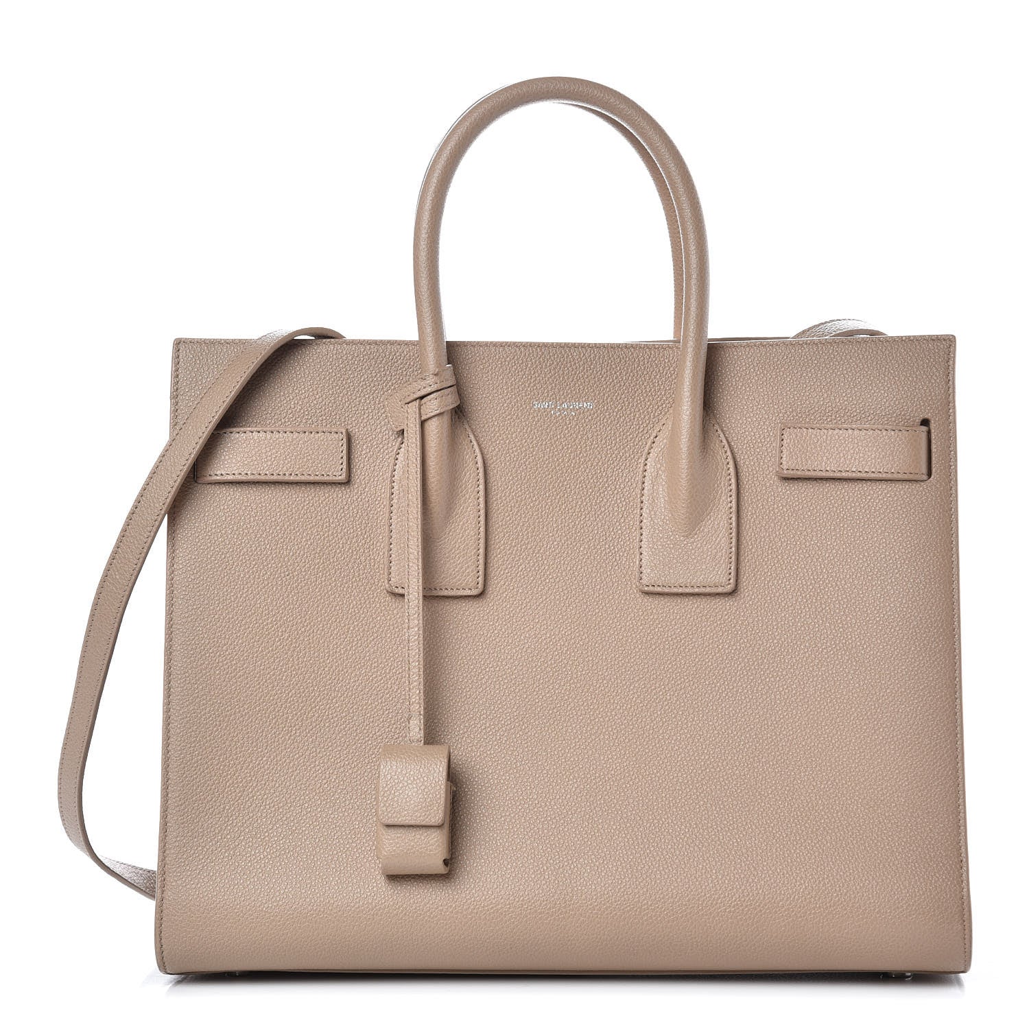 Saint Laurent Grained Calfskin Small Sac De Jour Dark Beige 1 of 13