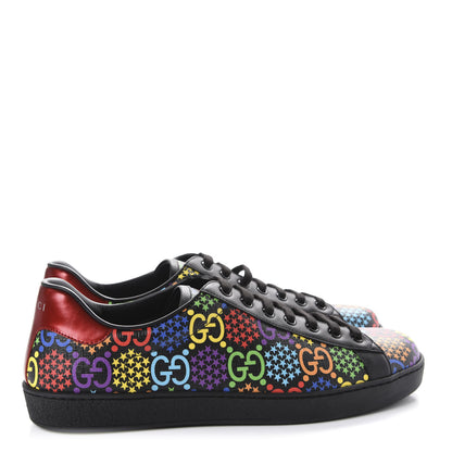 Gucci GG Supreme Monogram Psychedelic Mens Ace Sneakers 9 Black Multicolor 4 of 10