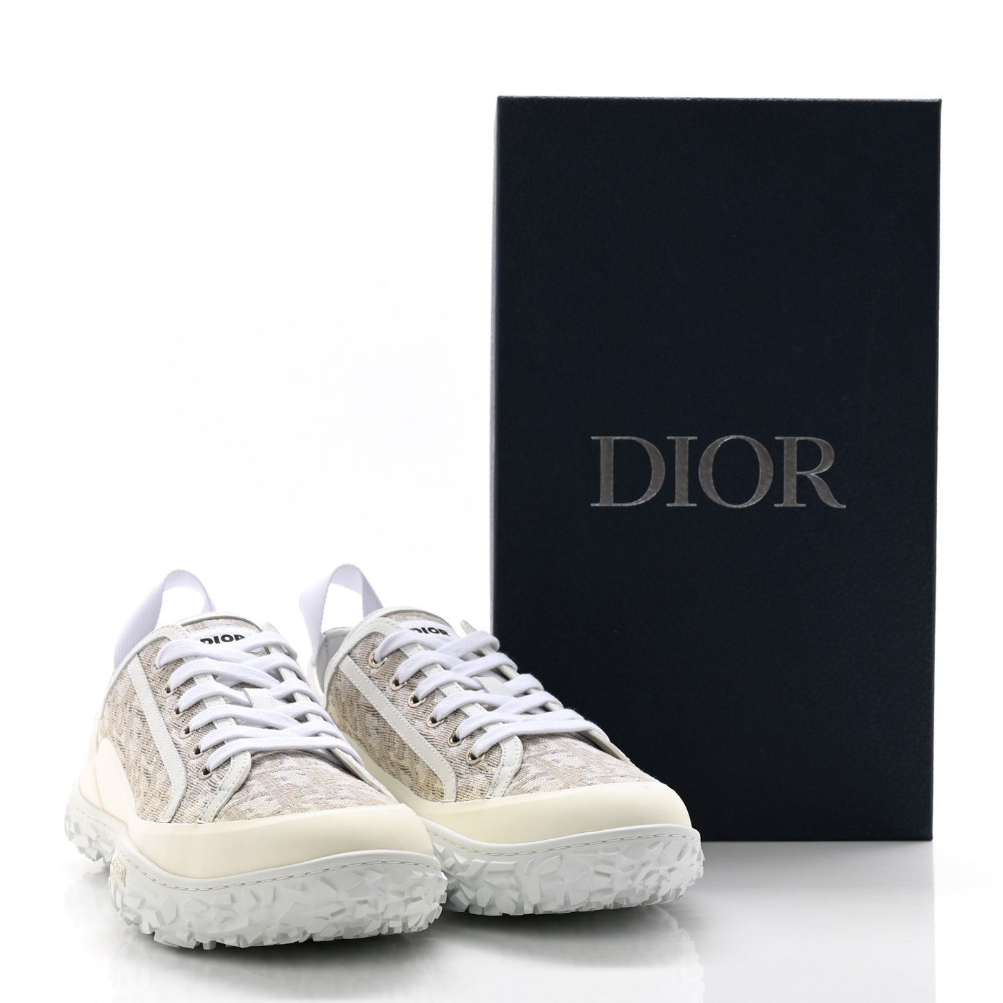 Jacquard Rubber Oblique Mens B28 Low Top Sneakers 42 White