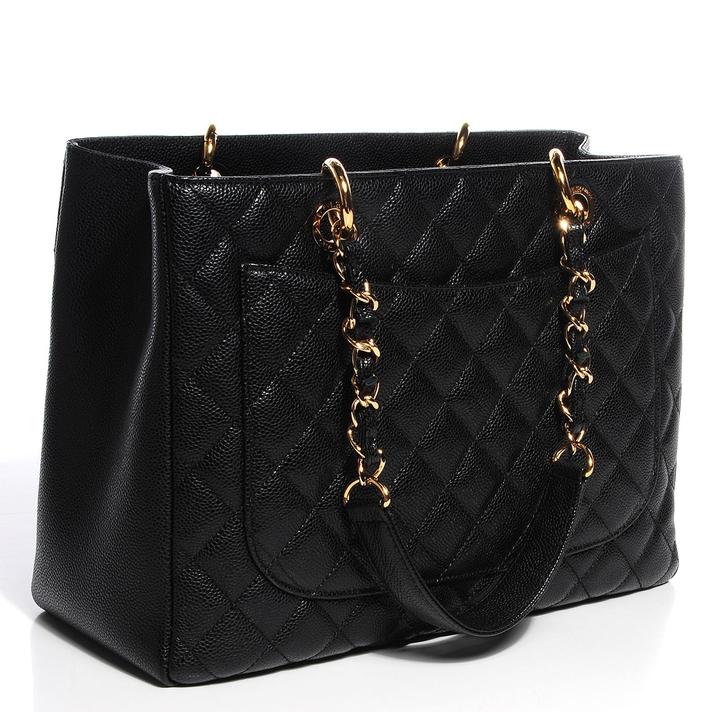 Caviar Quilted Grand Shopping Tote GST Black