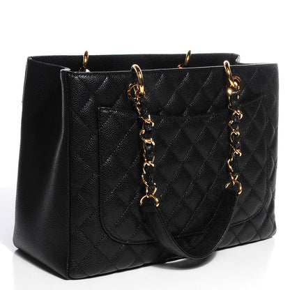 Chanel Caviar Quilted Grand Shopping Tote GST Black 3 of 8