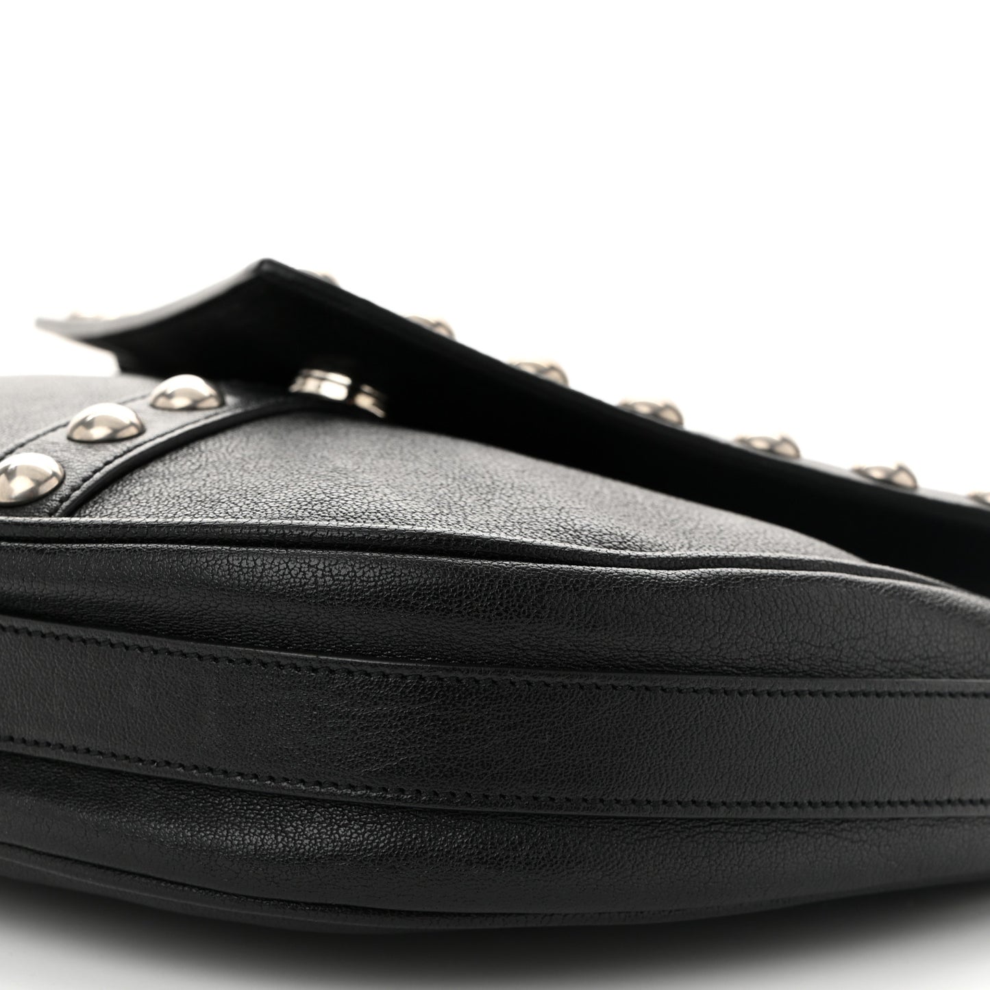 Calfskin Y Studs Crossbody Bag Black