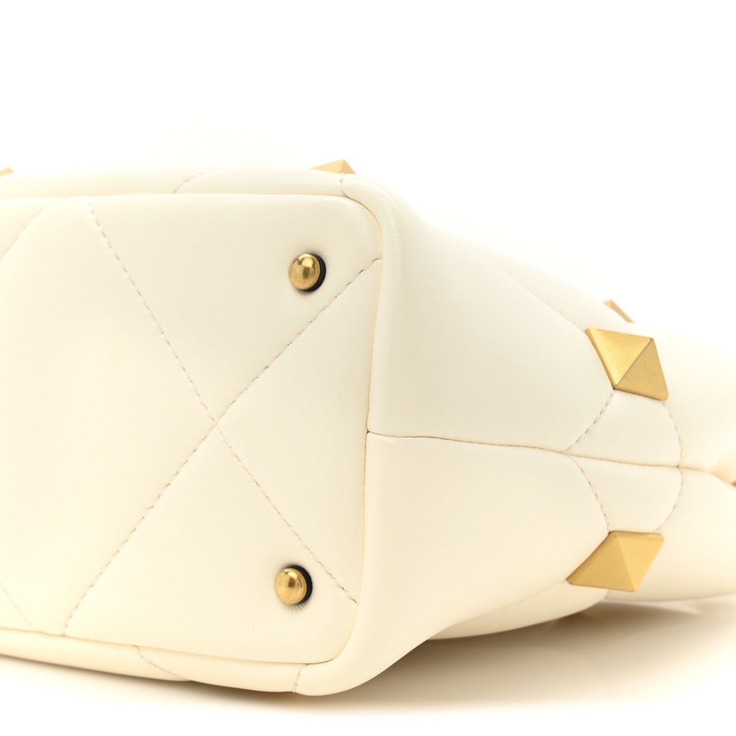 Valentino Garavani Nappa Small Roman Stud The Handle Bag Ivory 10 of 10