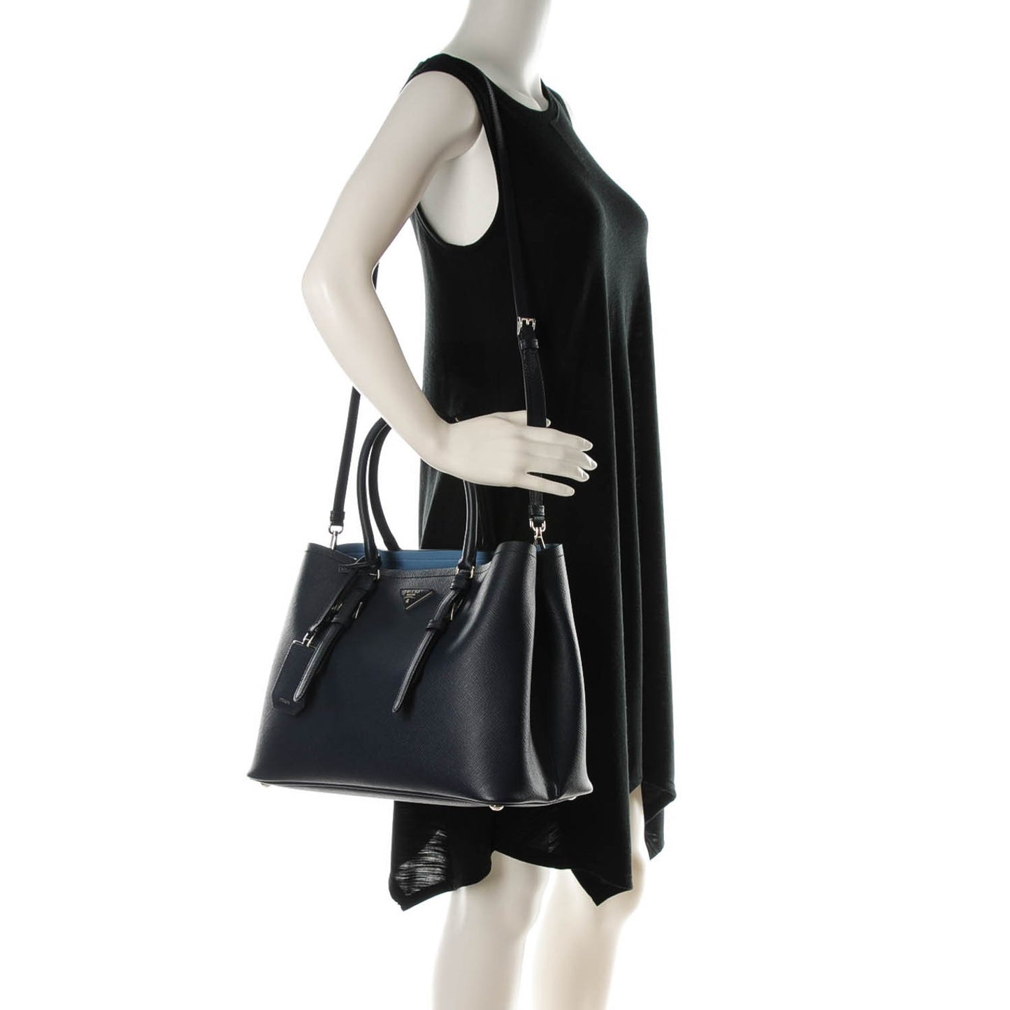 Saffiano Cuir Medium Double Handle Tote Baltico Astrale