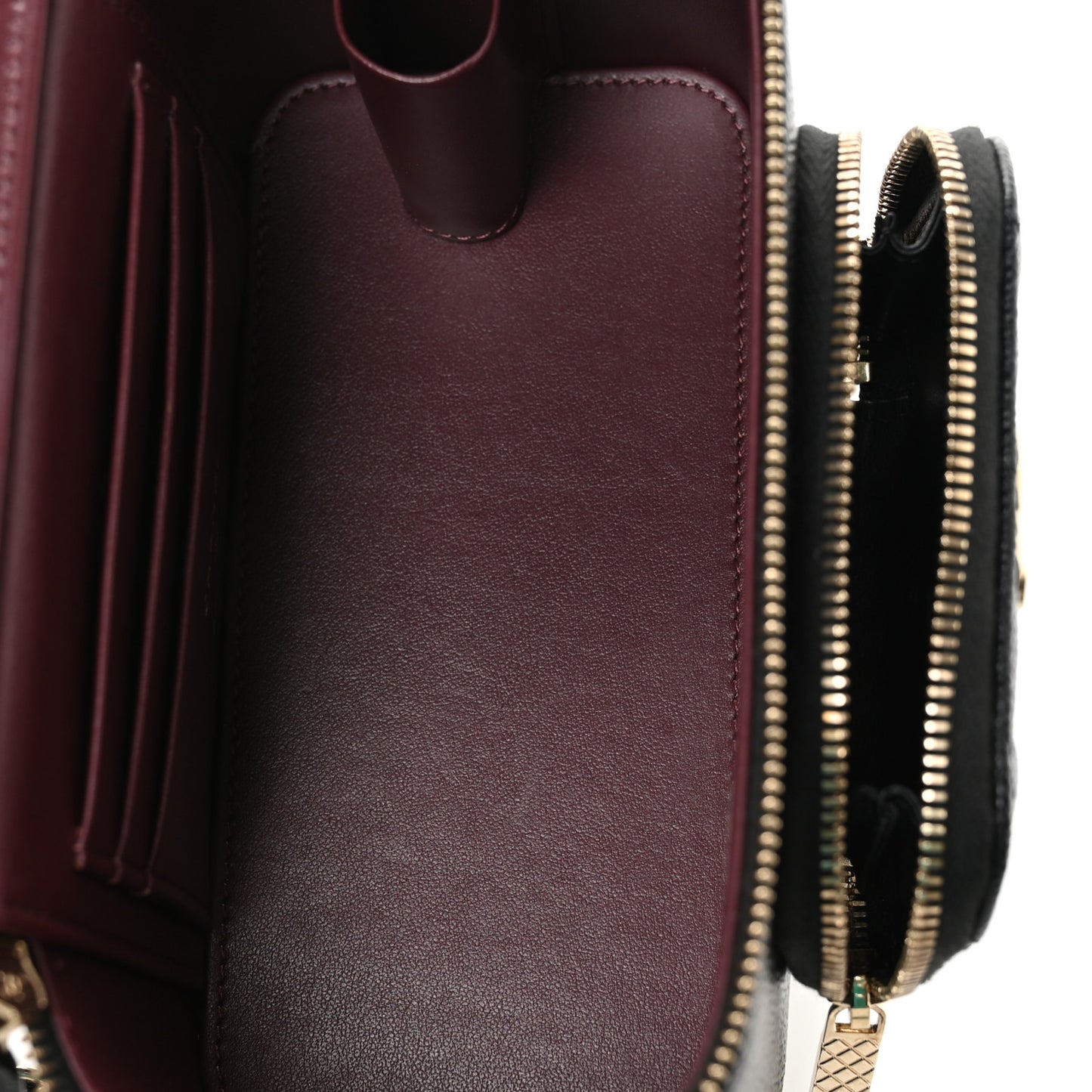 Caviar Quilted Top Handle Pocket Vanity Case Black