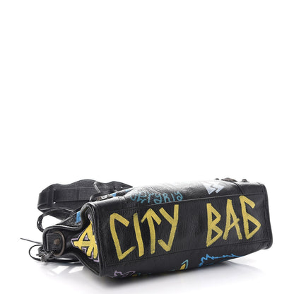 Balenciaga Agneau Graffiti All Over Classic Hardware S City Black Multicolor 4 of 8