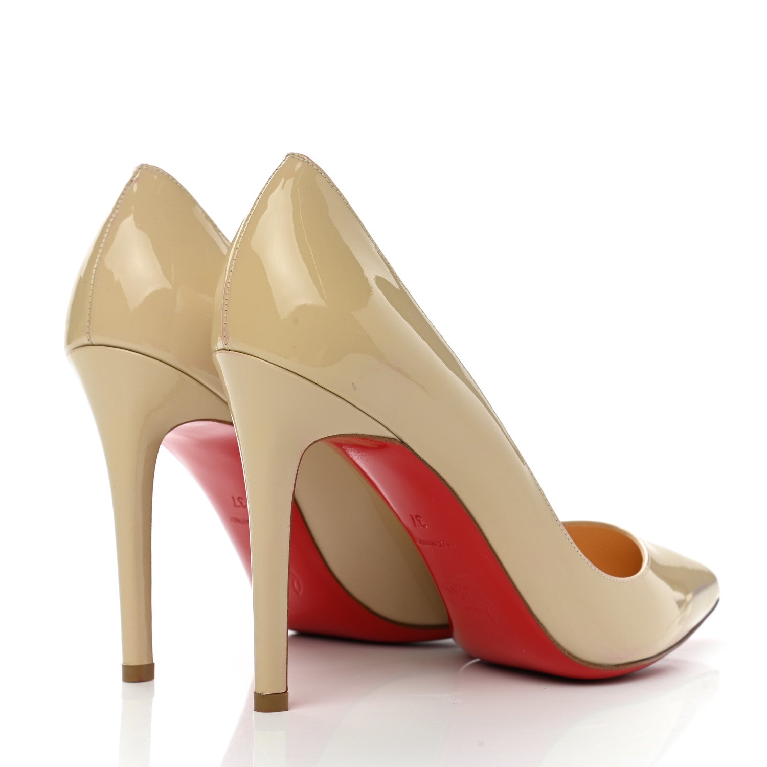 Christian Louboutin Patent Pigalle 100 Pumps 37 Nude 4 of 10