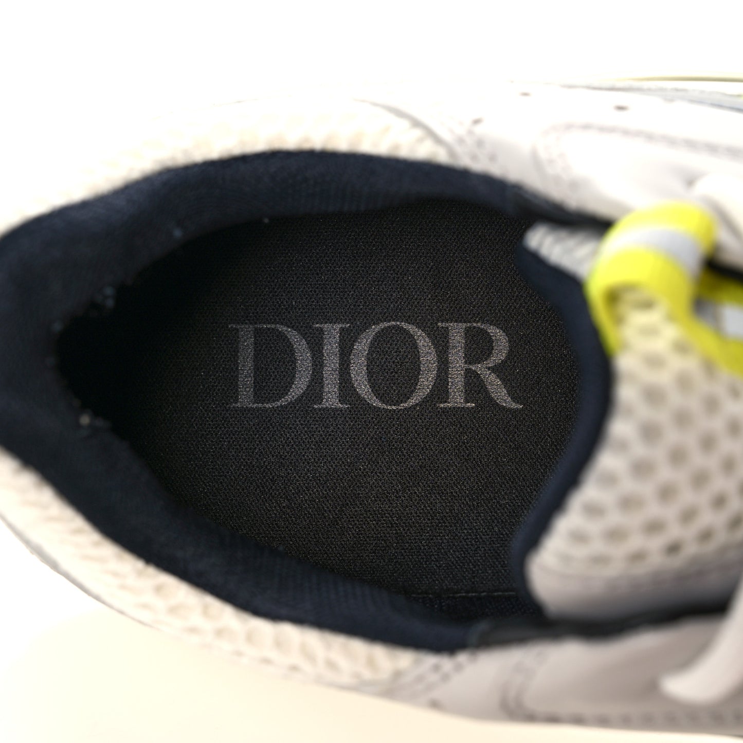 Technical Mesh Calfskin Mens B22 Sneakers 43 White Yellow