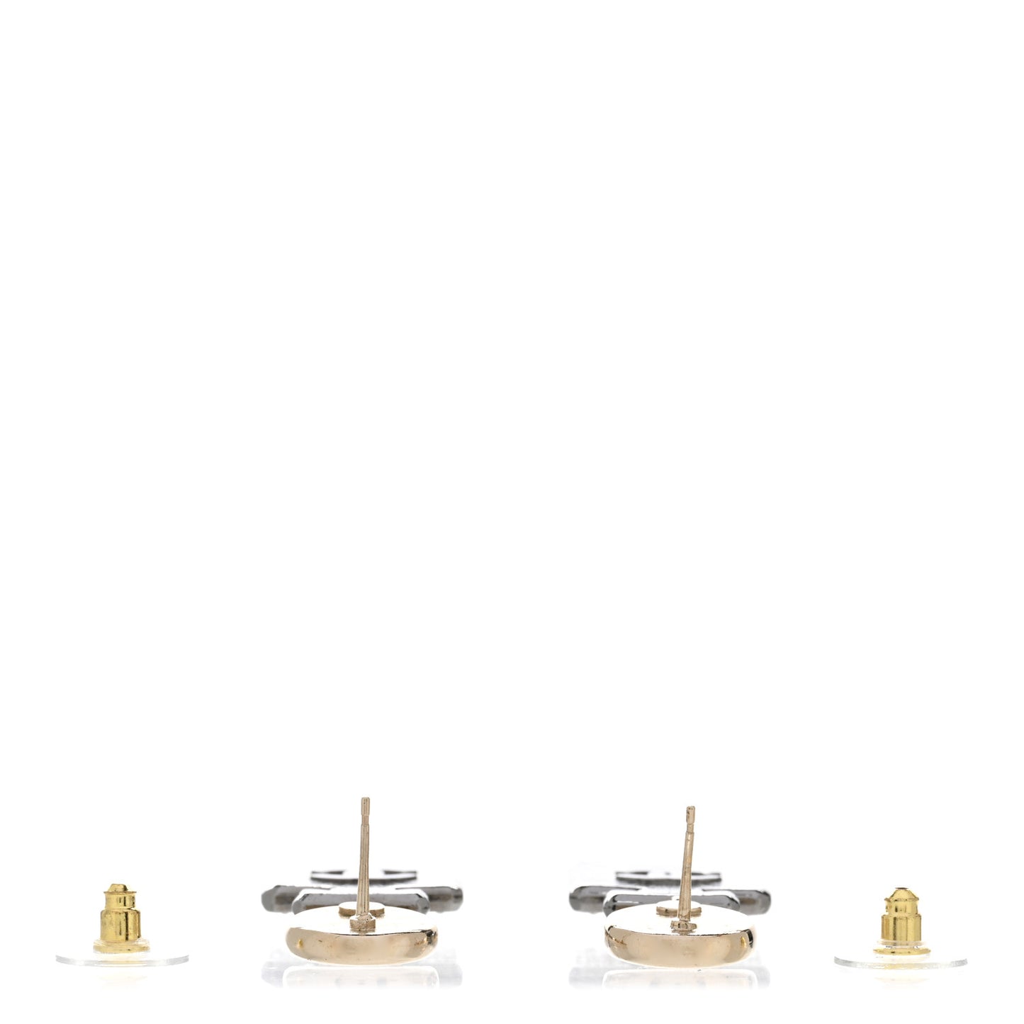 Crystal CC No 5 Perfume Bottle Drop Earrings Gold Silver