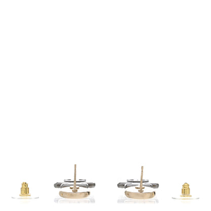 Chanel Crystal CC No 5 Perfume Bottle Drop Earrings Gold Silver 2 of 4