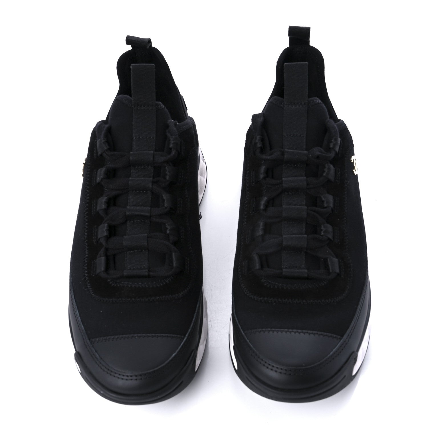 Chanel Velvet Calfskin Mixed Fibers CC Sneakers 38.5 Black 5 of 11
