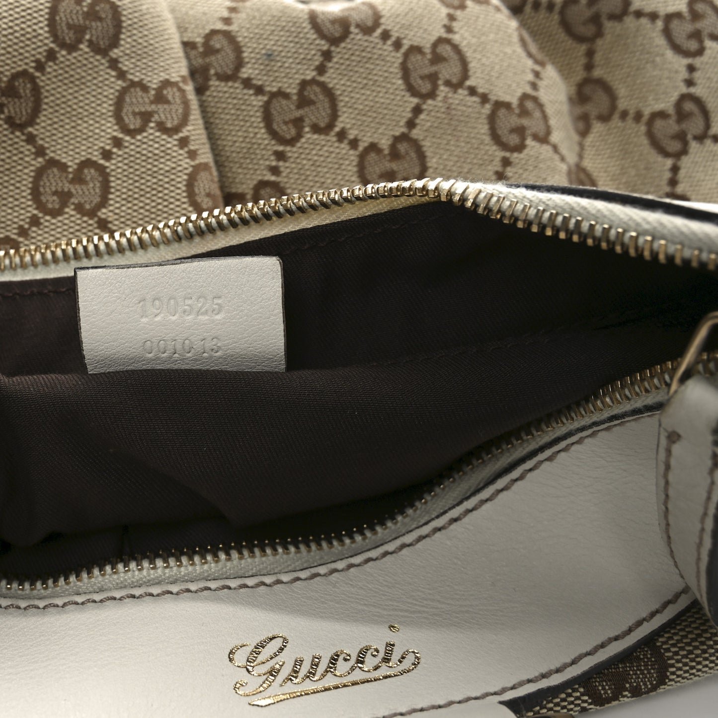 Monogram Medium D Gold Ring Hobo White