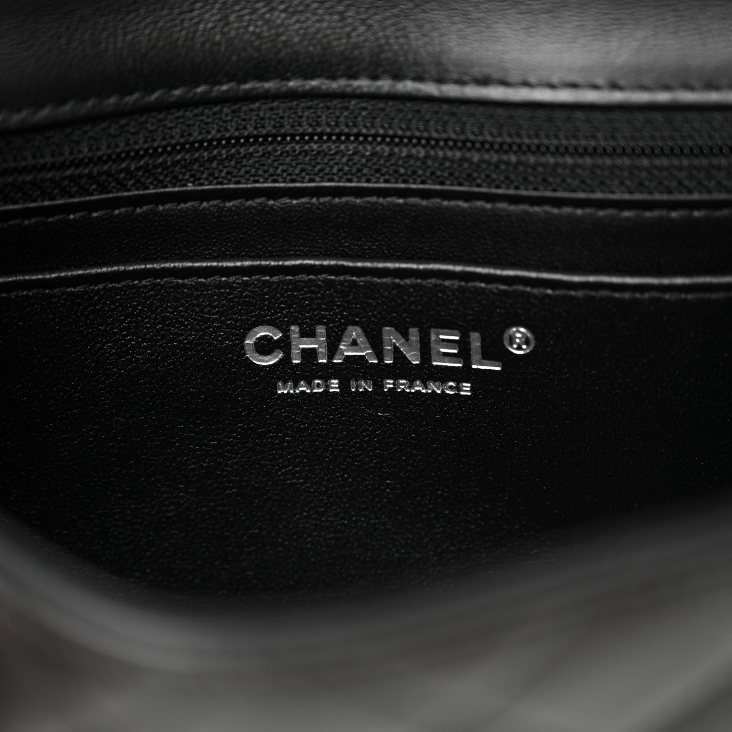 Lambskin Quilted Mini Rectangular Flap Black