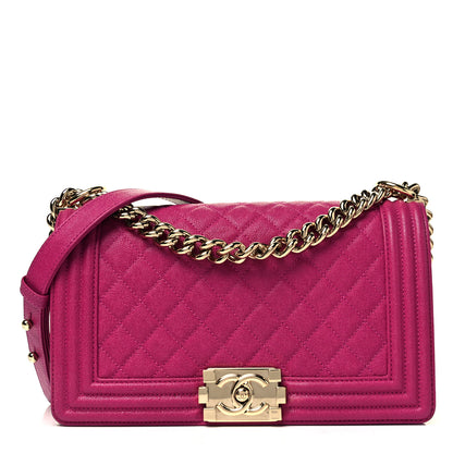 Chanel Caviar Quilted Medium Boy Flap Fuchsia 1 of 8